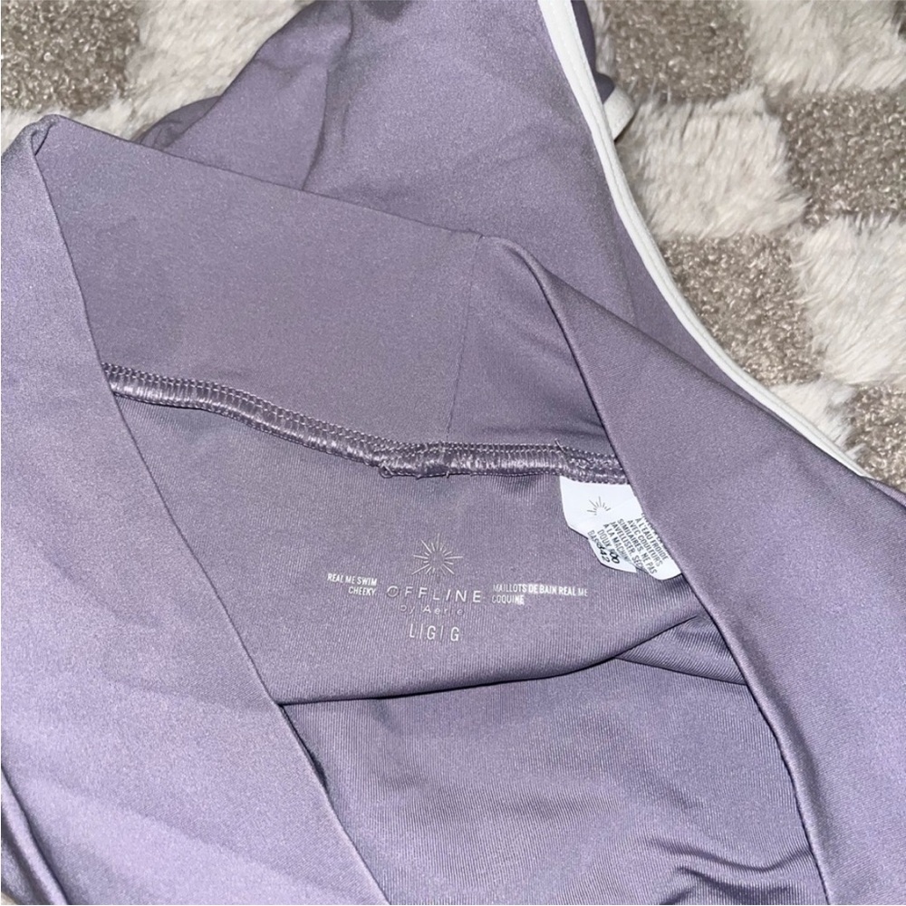 Aerie swim High-Waisted Purple Bikini Bottom size Large - Picture 3 of 3